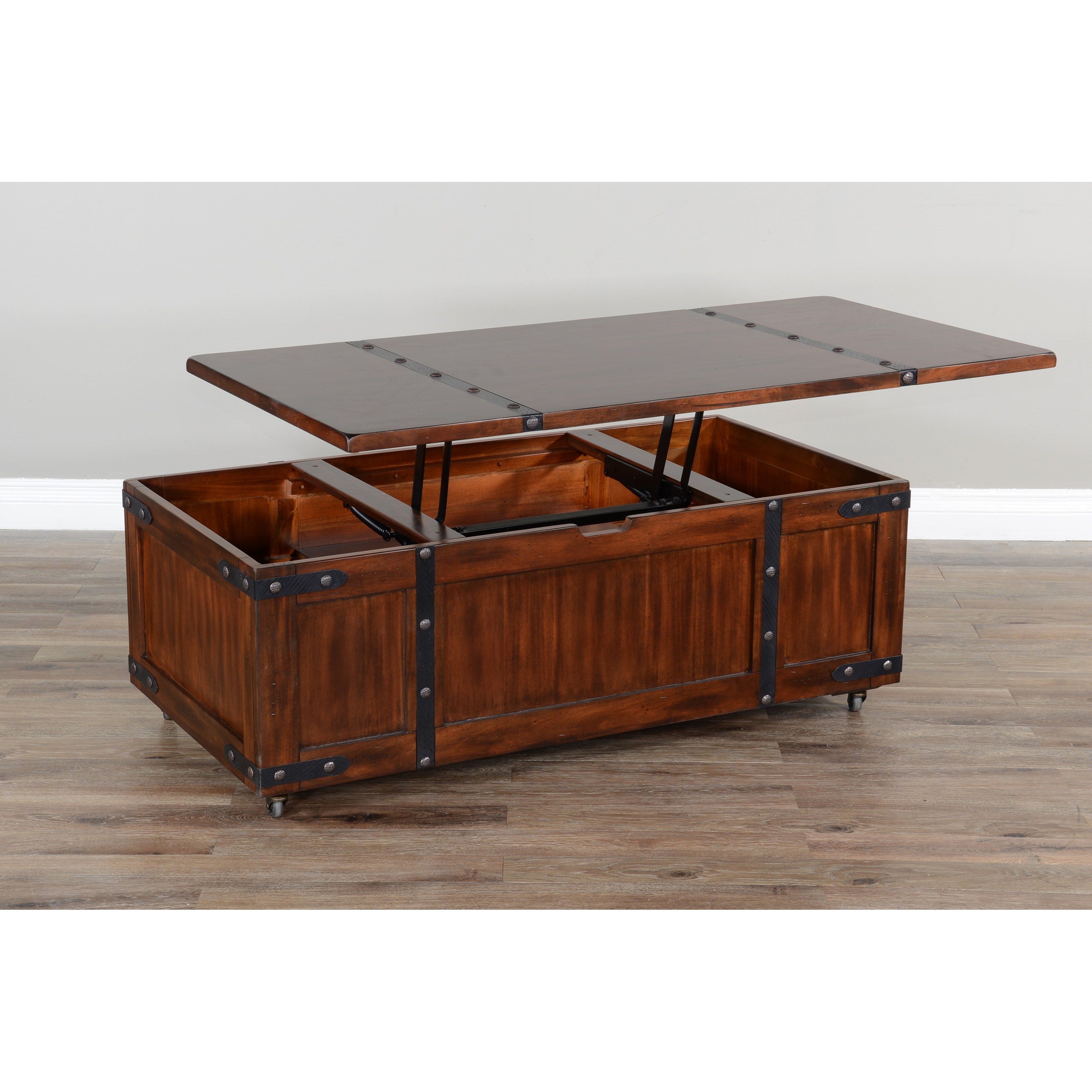 Sunny Designs Santa Fe 2 Lift Top Trunk Style Coffee Table with Casters